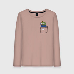 Лонгслив хлопковый женский Pepe simp, цвет: пыльно-розовый