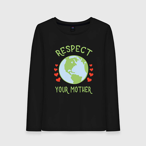 Женский лонгслив Respect Earth / Черный – фото 1