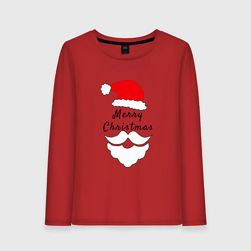 Женский лонгслив Santa Merry Christmas / Красный – фото 1