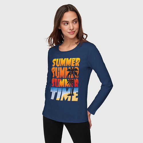 Женский лонгслив SUMMER TIME / Тёмно-синий – фото 3