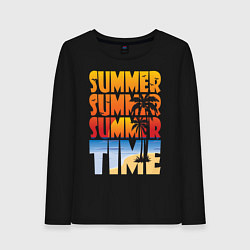 Лонгслив хлопковый женский SUMMER TIME, цвет: черный