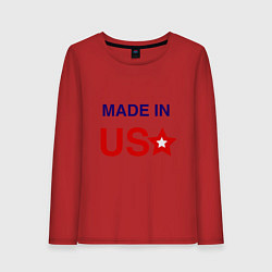 Лонгслив хлопковый женский Made in usa, цвет: красный