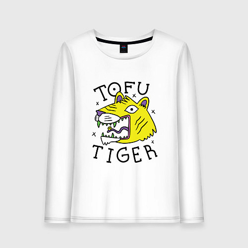 Женский лонгслив Tofu Tiger Тигр Сыр Тофу / Белый – фото 1