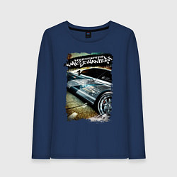 Лонгслив хлопковый женский Need for Speed Most Wanted, цвет: тёмно-синий