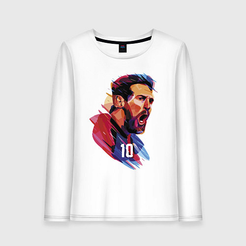 Женский лонгслив Lionel Messi Barcelona Argentina Football / Белый – фото 1