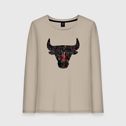 Лонгслив хлопковый женский Bulls - Jordan, цвет: миндальный