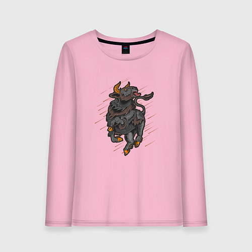 Женский лонгслив Бык / Светло-розовый – фото 1