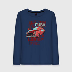 Лонгслив хлопковый женский Cuba Libre, цвет: тёмно-синий