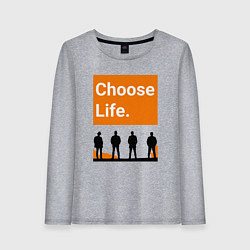 Лонгслив хлопковый женский Choose Life, цвет: меланж