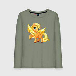 Лонгслив хлопковый женский Золотой единорожка, цвет: авокадо