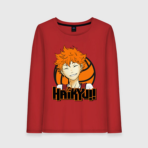 Женский лонгслив Haikyu Улыбка Хинаты / Красный – фото 1