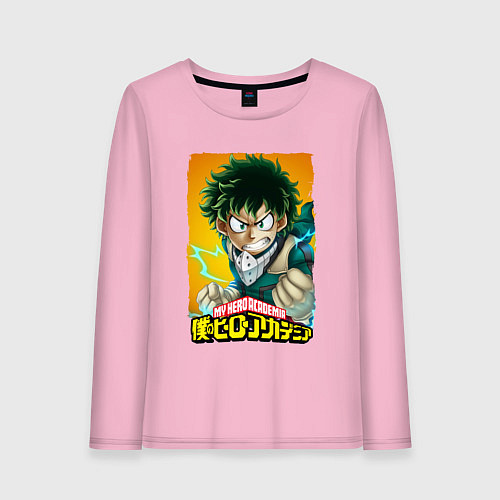 Женский лонгслив MY HERO ACADEMIA MIDORIYA IZUKU Z / Светло-розовый – фото 1