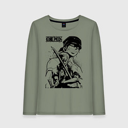Лонгслив хлопковый женский Ророноа Зоро One Piece, цвет: авокадо