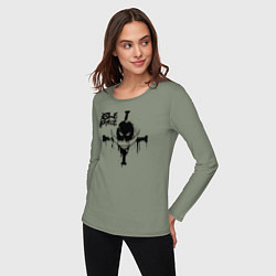 Лонгслив хлопковый женский Пираты Белоуса One Piece, цвет: авокадо — фото 2