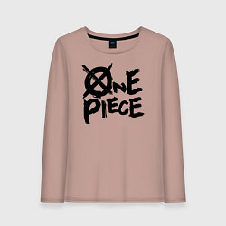 Лонгслив хлопковый женский One Piece Большой куш лого, цвет: пыльно-розовый