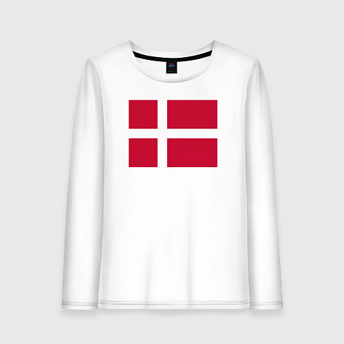 Женский лонгслив Дания Флаг Дании / Белый – фото 1