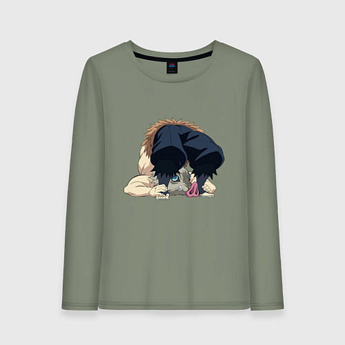 Женский лонгслив Клинок, рассекающий демонов / Авокадо – фото 1