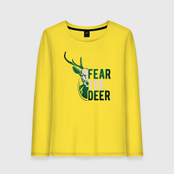 Лонгслив хлопковый женский Fear The Deer, цвет: желтый