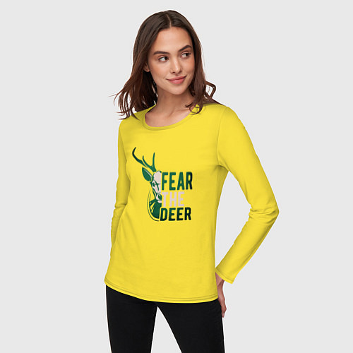 Женский лонгслив Fear The Deer / Желтый – фото 3