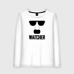 Лонгслив хлопковый женский Шпион Watcher, цвет: белый