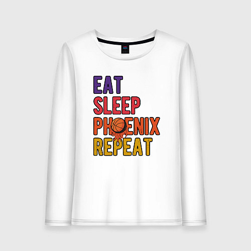 Женский лонгслив Eat, Sleep, Phoenix / Белый – фото 1