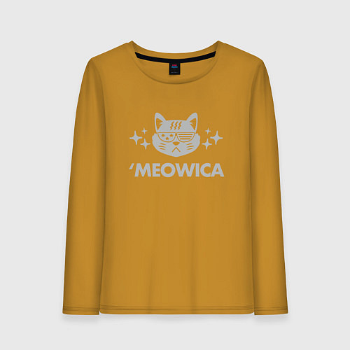 Женский лонгслив Meowica / Горчичный – фото 1