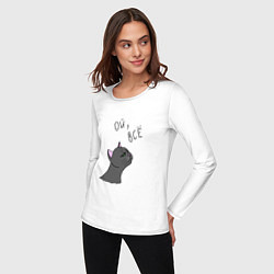 Лонгслив хлопковый женский Ой, всё!, цвет: белый — фото 2