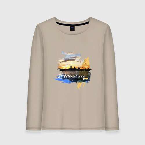 Женский лонгслив Travel Санк-Петербург / Миндальный – фото 1