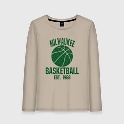 Лонгслив хлопковый женский Milwaukee Basket, цвет: миндальный