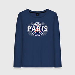 Лонгслив хлопковый женский PSG Core Wordmark Graphic New 202223, цвет: тёмно-синий