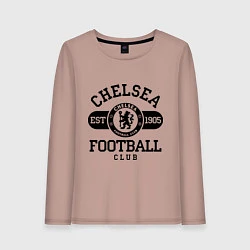 Лонгслив хлопковый женский Chelsea Football Club, цвет: пыльно-розовый