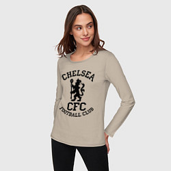Лонгслив хлопковый женский Chelsea CFC, цвет: миндальный — фото 2