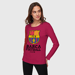 Лонгслив хлопковый женский Barcelona Football Club, цвет: маджента — фото 2