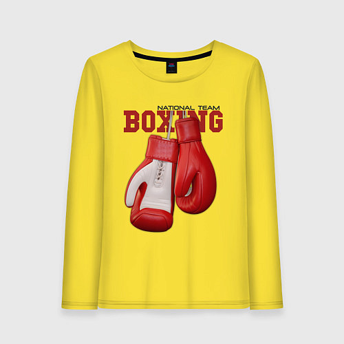 Женский лонгслив BOXING / Желтый – фото 1