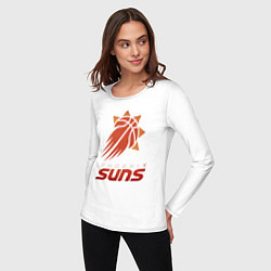 Лонгслив хлопковый женский Suns Basketball, цвет: белый — фото 2