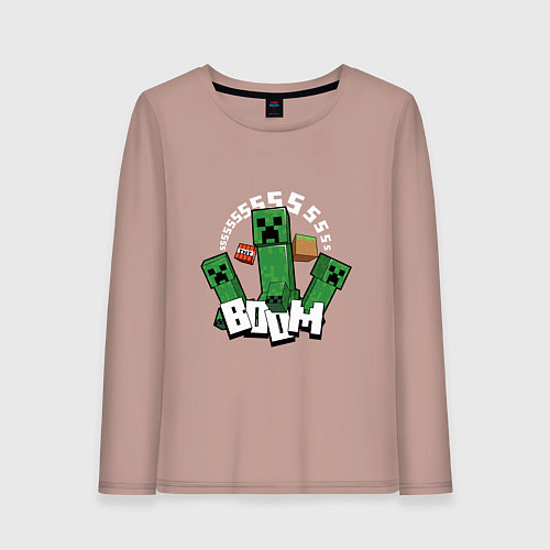 Женский лонгслив Криперы Creepers и Динамит / Пыльно-розовый – фото 1