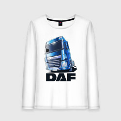 Лонгслив хлопковый женский Daf Truck, цвет: белый