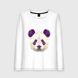 Лонгслив хлопковый женский Фиолетовая панда, цвет: белый