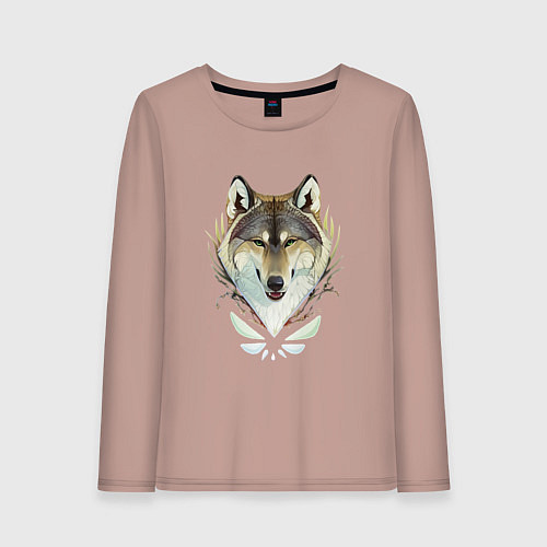 Женский лонгслив Зимний хранитель / Пыльно-розовый – фото 1