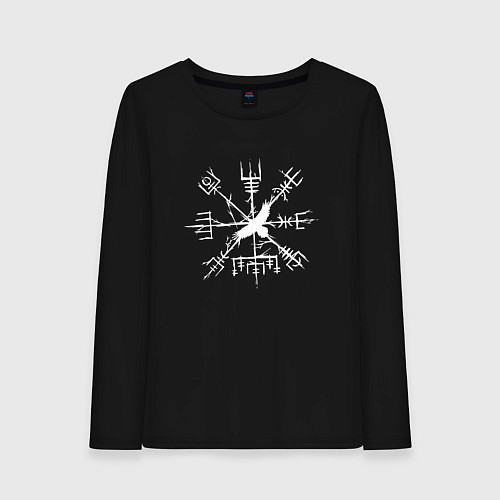 Женский лонгслив VEGVISIR РУНЫ RUNES Z / Черный – фото 1