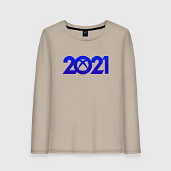 Лонгслив хлопковый женский Game Box, цвет: миндальный