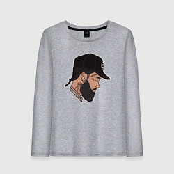 Лонгслив хлопковый женский Peace Nipsey, цвет: меланж