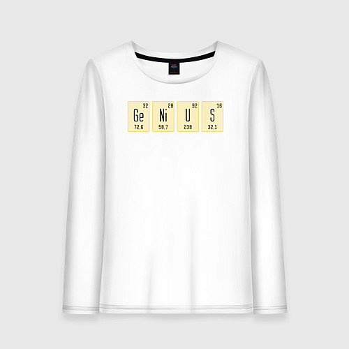 Женский лонгслив GeNiUS - Таблица Менделеева / Белый – фото 1
