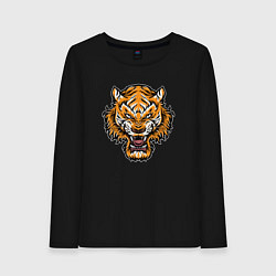 Лонгслив хлопковый женский Cool Tiger, цвет: черный
