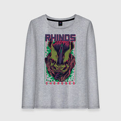 Женский лонгслив Носорог с сигарой