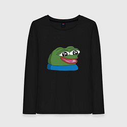 Лонгслив хлопковый женский Pepe happy Пепе хеппи, цвет: черный