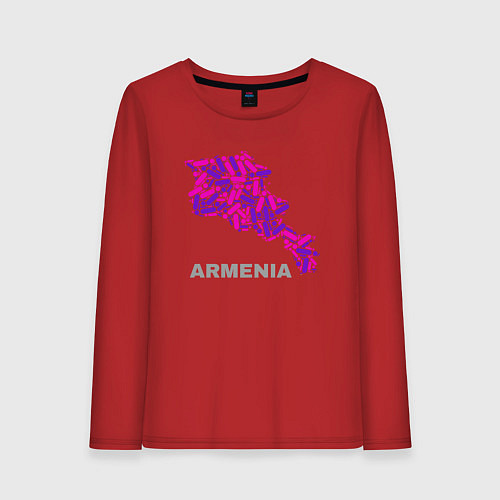 Женский лонгслив Карта - Армения / Красный – фото 1