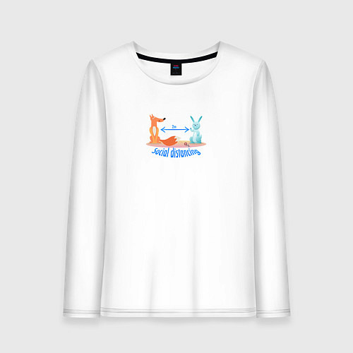 Женский лонгслив Заяц и Лиса / Белый – фото 1
