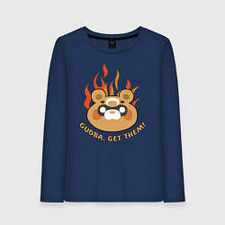 Лонгслив хлопковый женский Guoba Get Them, цвет: тёмно-синий