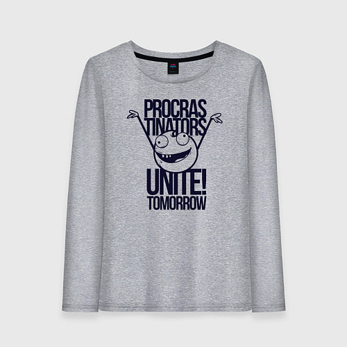 Женский лонгслив Лодыри объединяются завтра / Меланж – фото 1